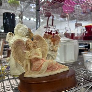 Angel Figurine with Pink and Cream Details